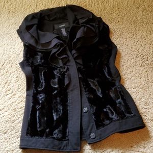 Alfani Faux Fur Dressy Vest w/ Ruffles